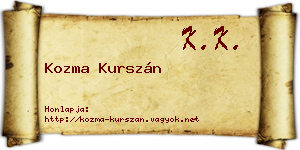 Kozma Kurszán névjegykártya