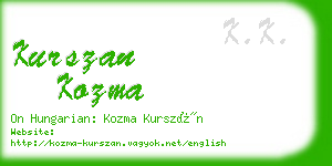 kurszan kozma business card